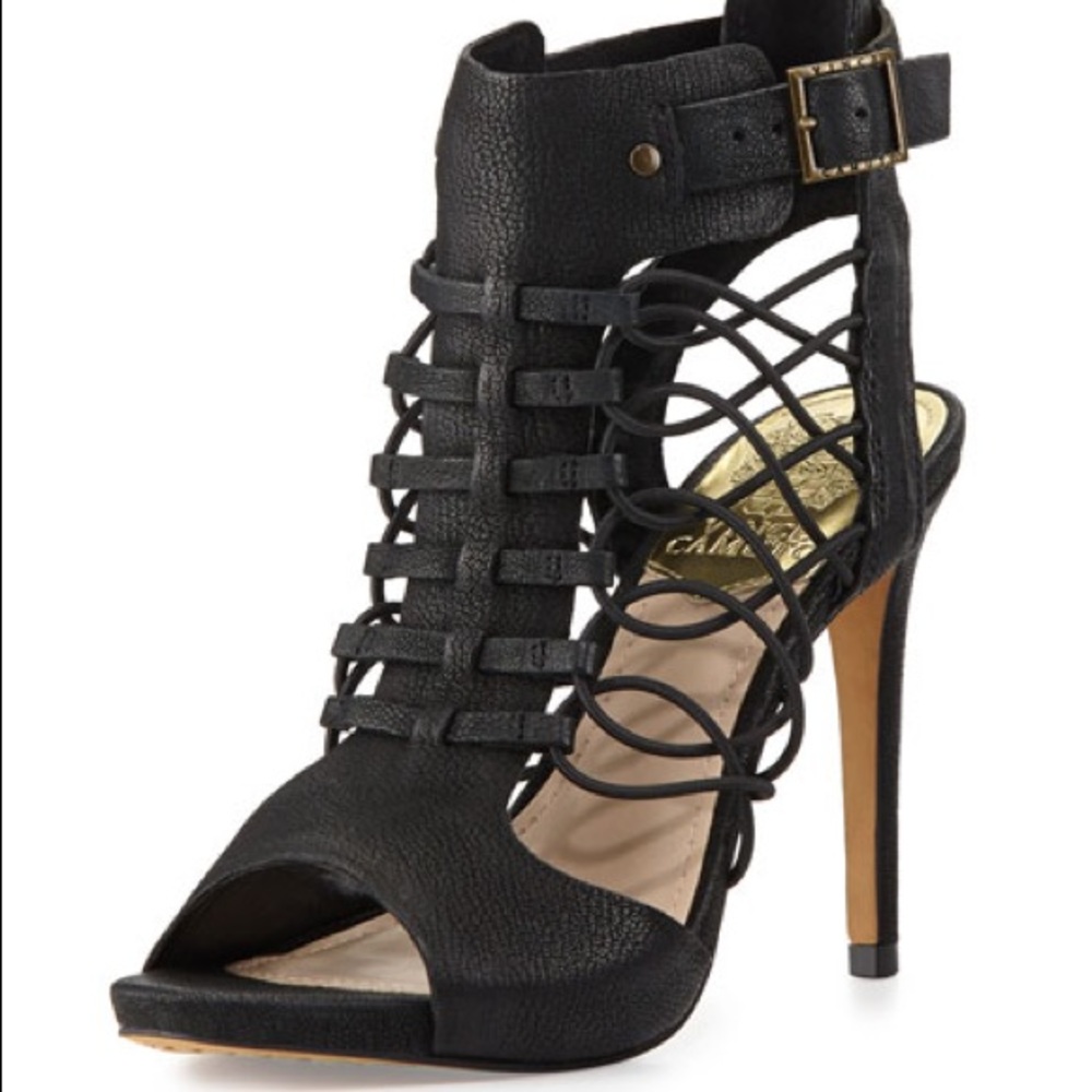 Vince Camuto black gladiator sandal heels